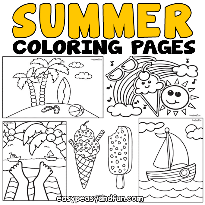 Fun summer coloring pages for free download print