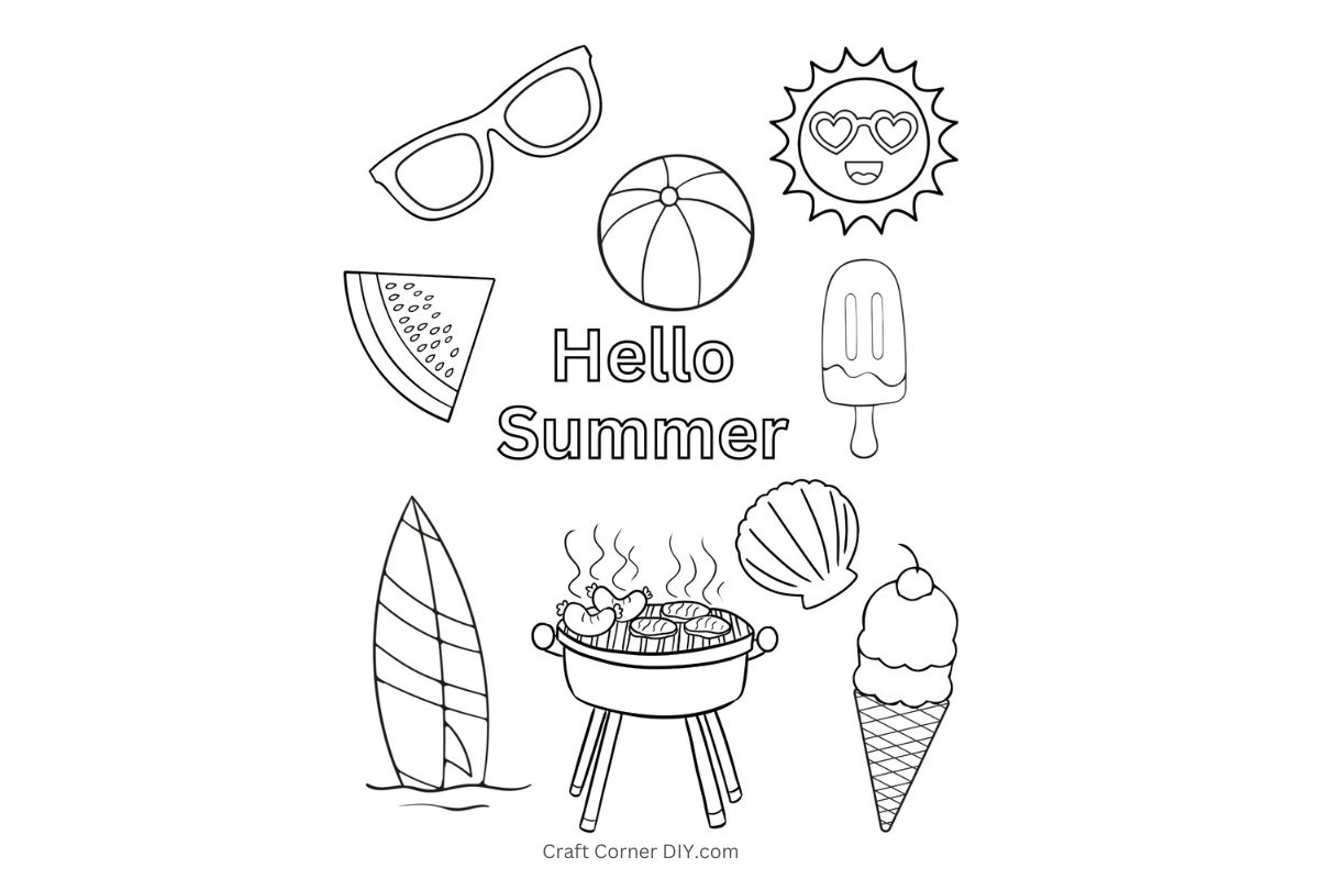 Free printable summer coloring pages craft corner diy