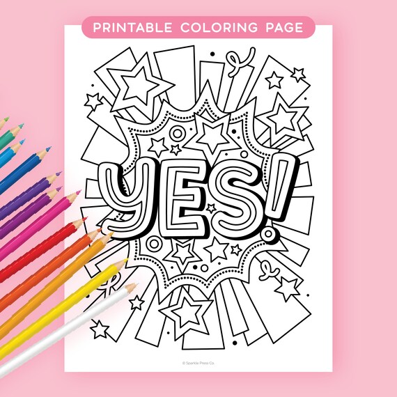 Printable coloring page coloring page for adults coloring page printable for teens positive affirmations positivity instant download