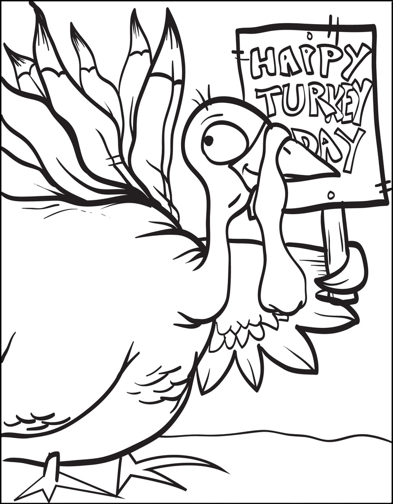 Printable thanksgiving turkey coloring page for kids â