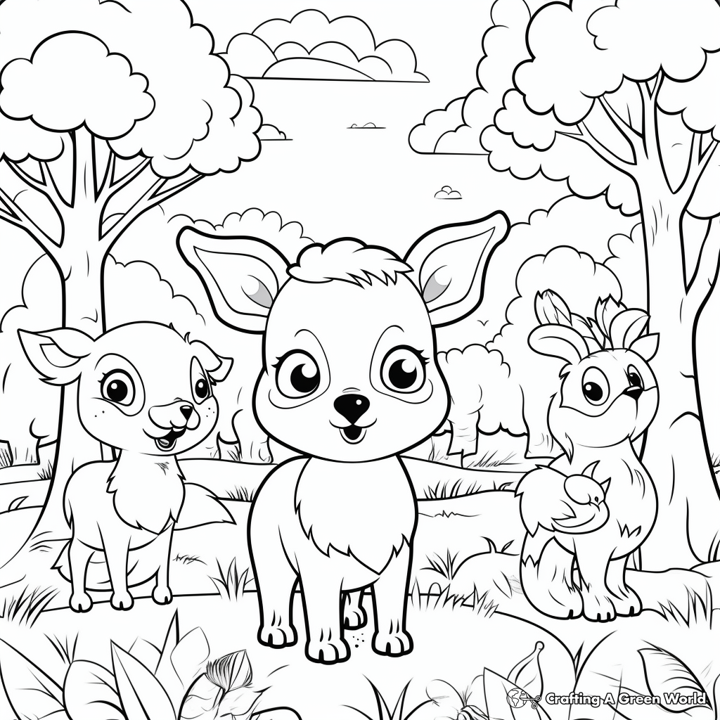 Forest coloring pages