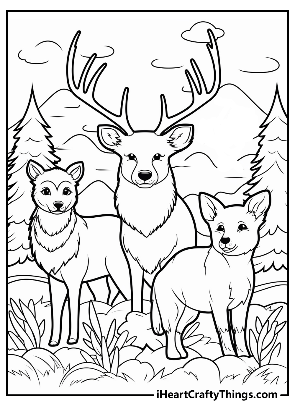 Forest animals coloring pages free printables