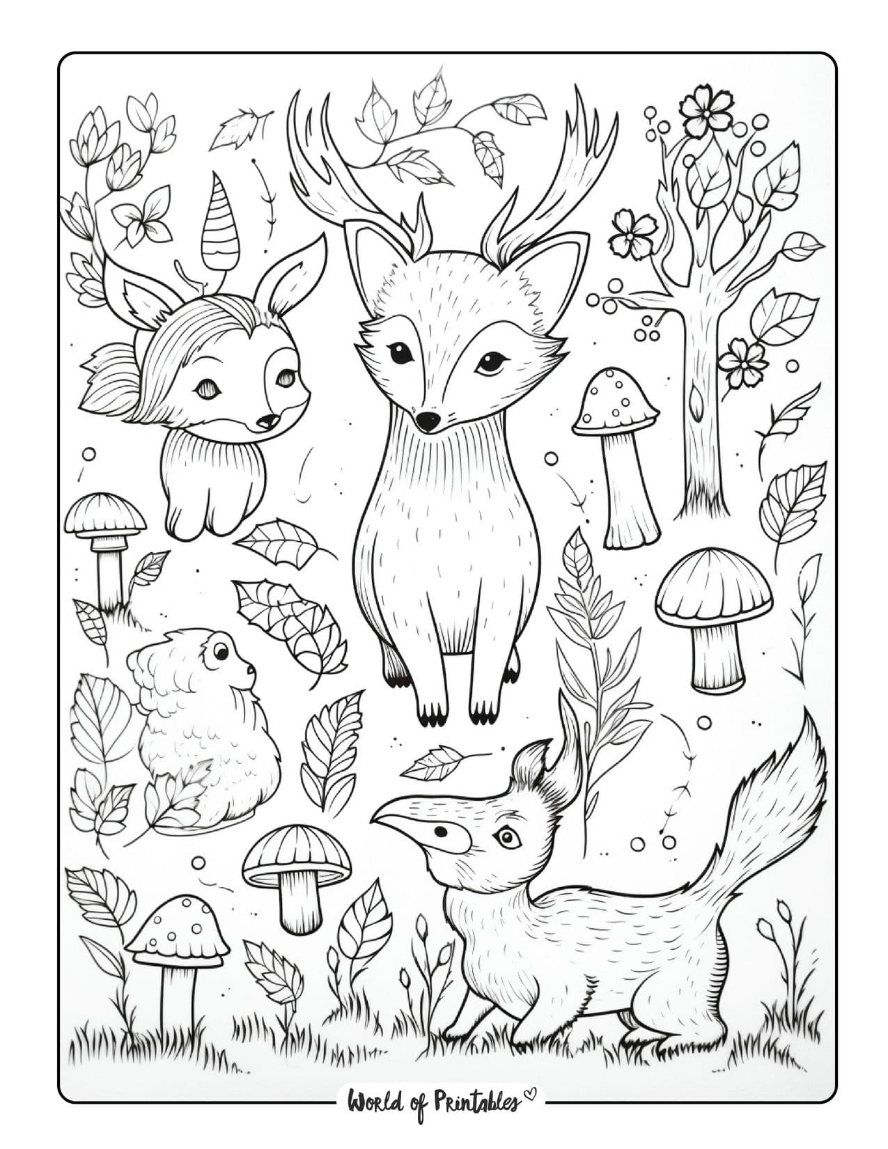 Forest coloring pages