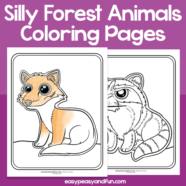 Silly forest animals coloring pages â easy peasy and fun hip