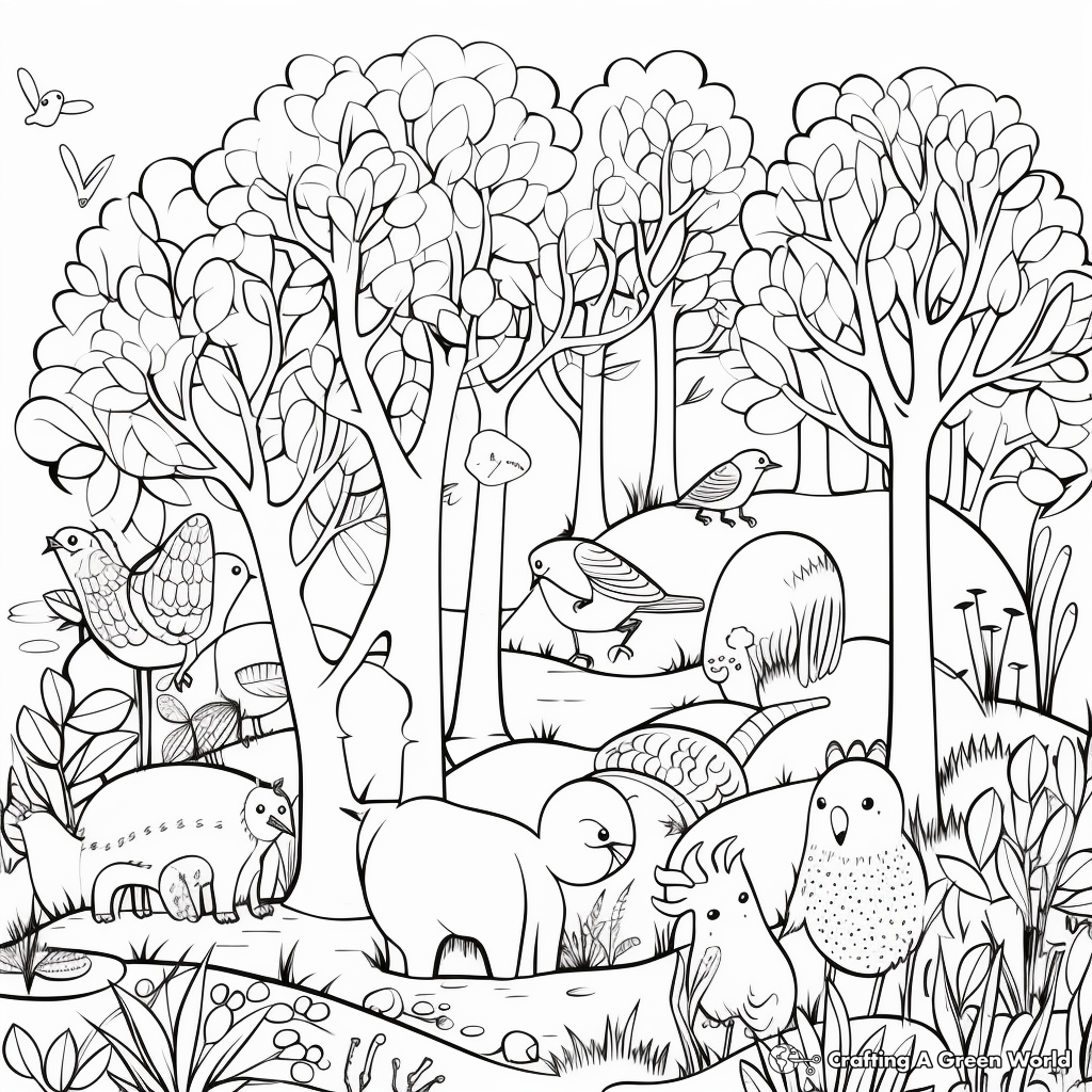Forest coloring pages