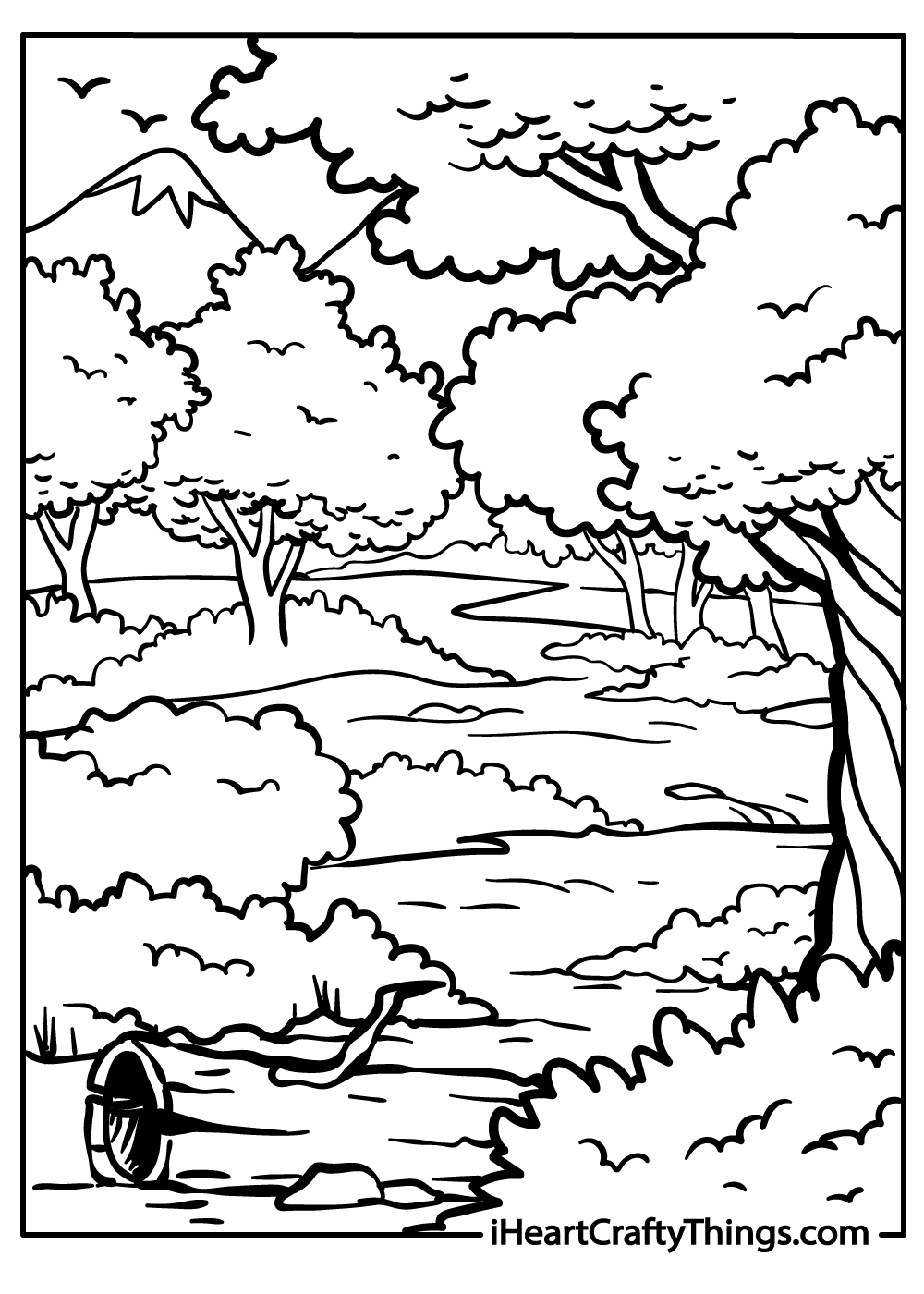Forest coloring pages free printables