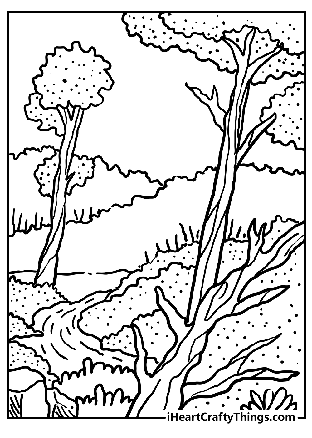 Forest coloring pages free printables