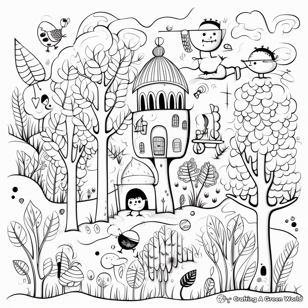 Forest coloring pages