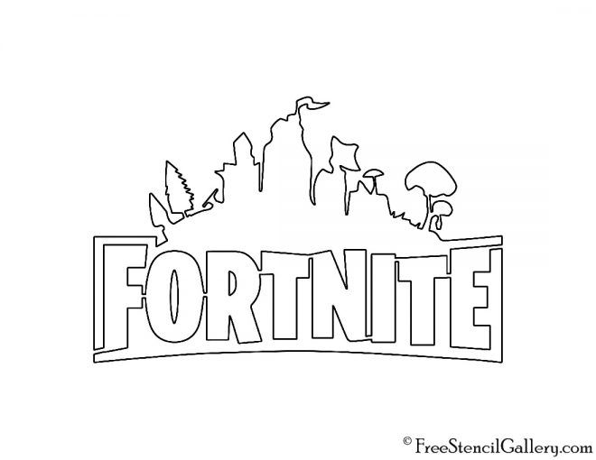 Fortnite logo stencil birthday party printables fortnite free stencils