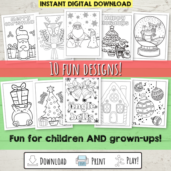Printable christmas coloring pages â bright color mom