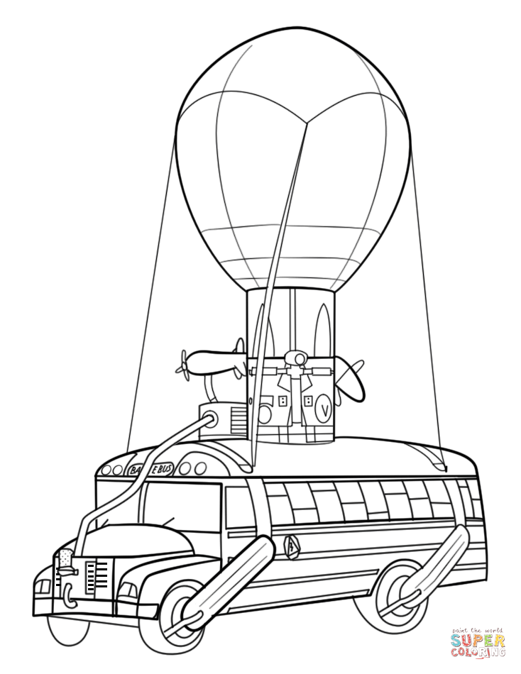 Fortnite battle bus coloring page free printable coloring pages