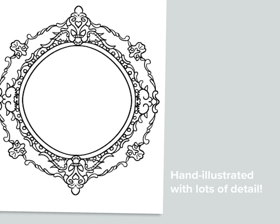Picture frames giant coloring poster homeschool printables black and white large coloring pages artist color empty frame instant download