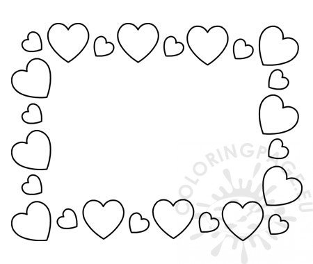 Hearts border frame colouring sheets coloring page