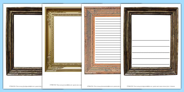 Realistic printable photo frames border templates