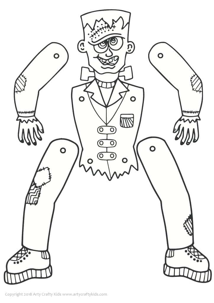 Frankenstein paper puppet