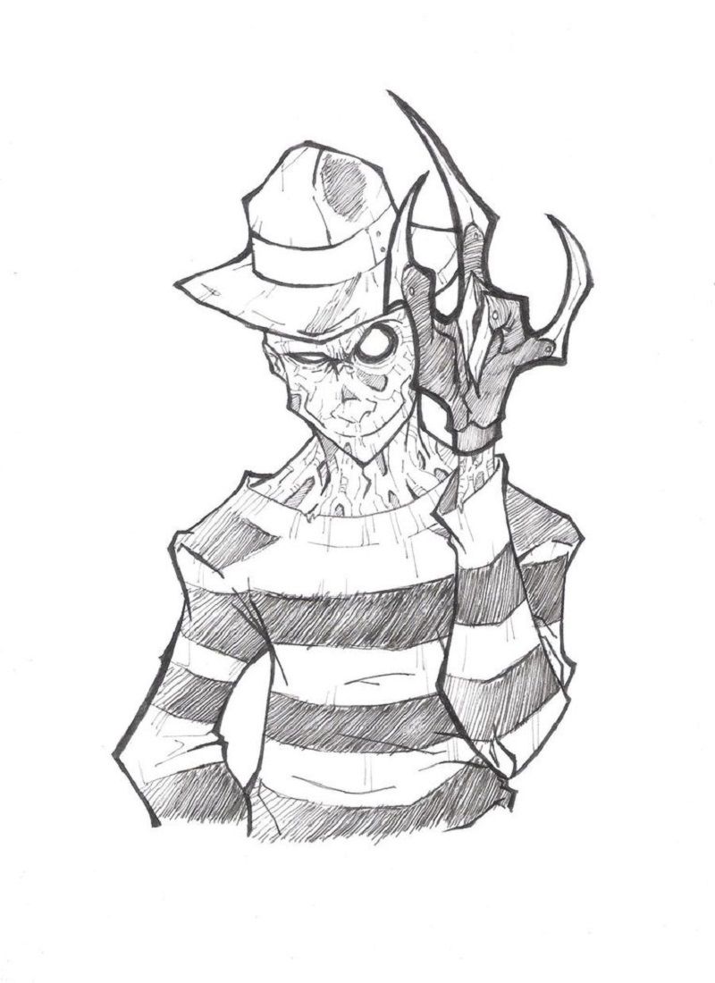 Freddy krueger coloring pages for free printable download educative printable freddy krueger coloring pages monster coloring pages