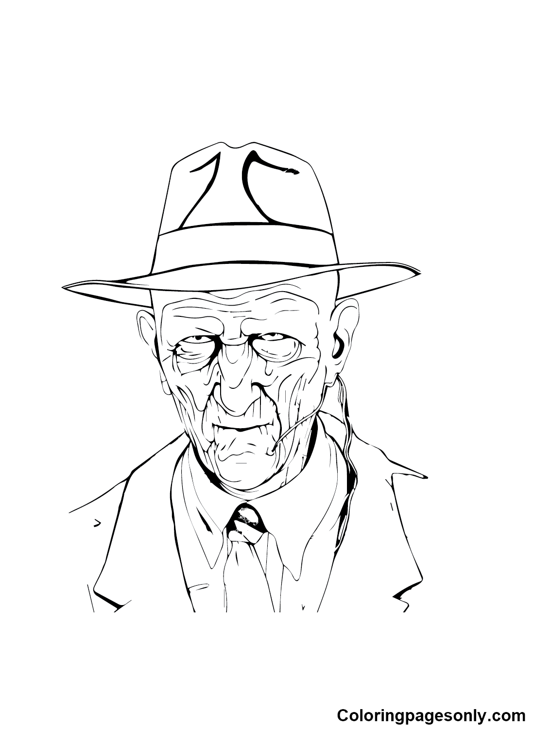 Free freddy krueger coloring page