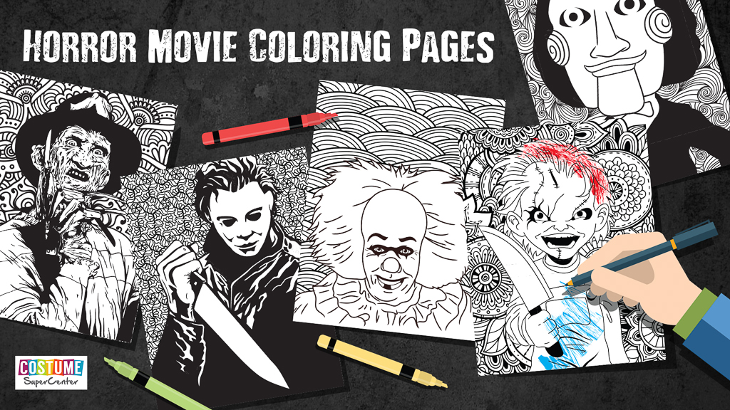 Printable horror movie coloring pages
