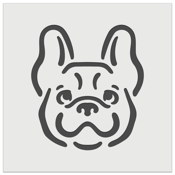 Happy french bulldog frenchie dog head wall cookie diy craft reusable stencil