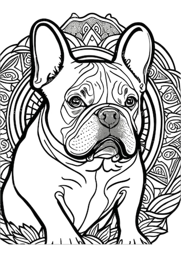 Premium vector vector dog outline coloring page coloring book illustration french bulldog