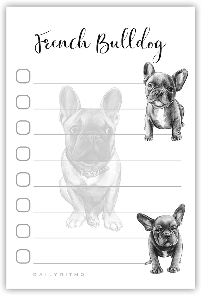 French bulldog puppies sticky to do list notepad