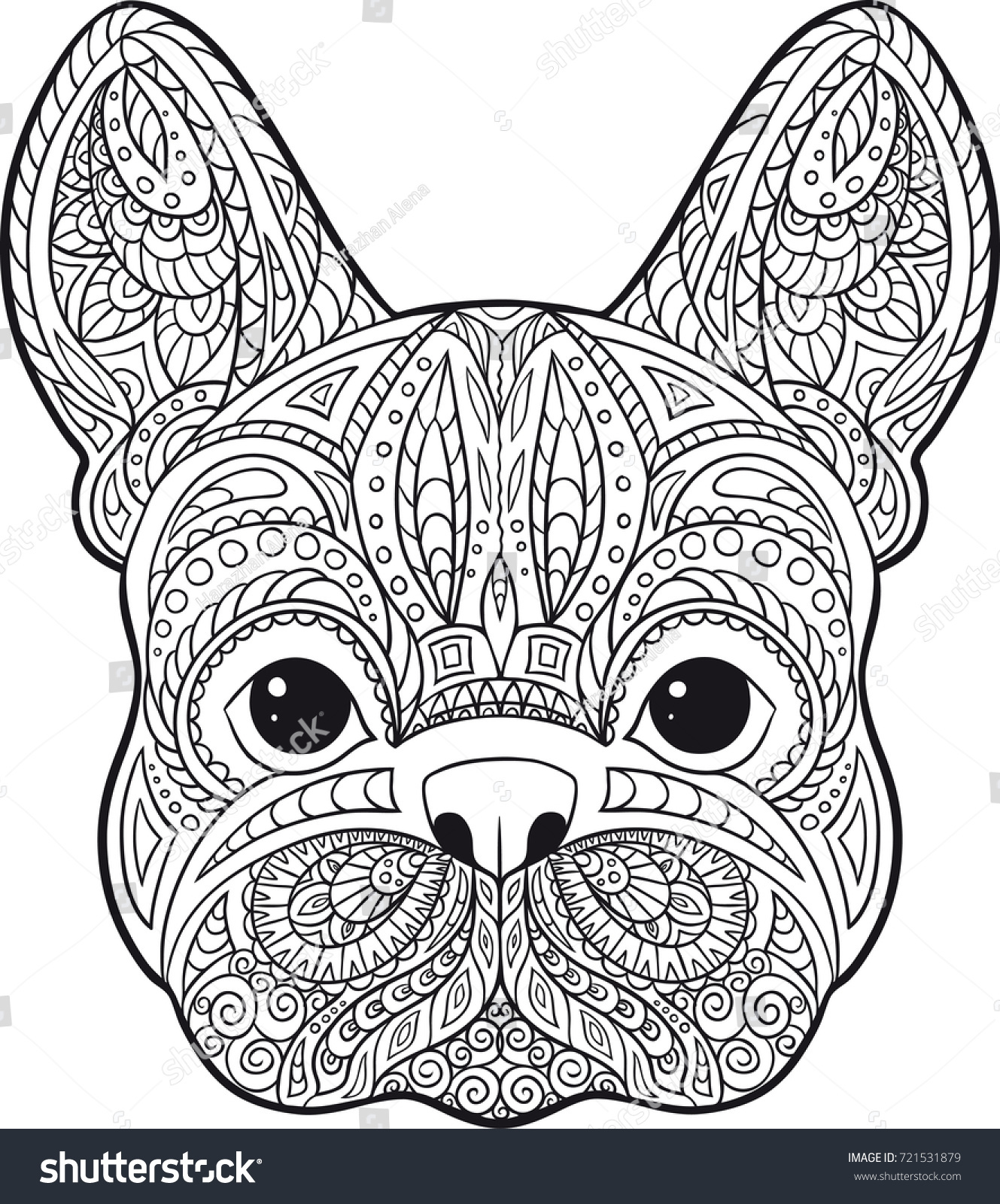 Coloring french bulldog stock vector royalty free