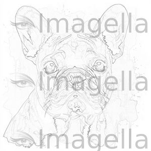 French bulldog clipart in impressionistic art style vector k â