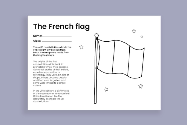 Free vector simple french flag worksheet