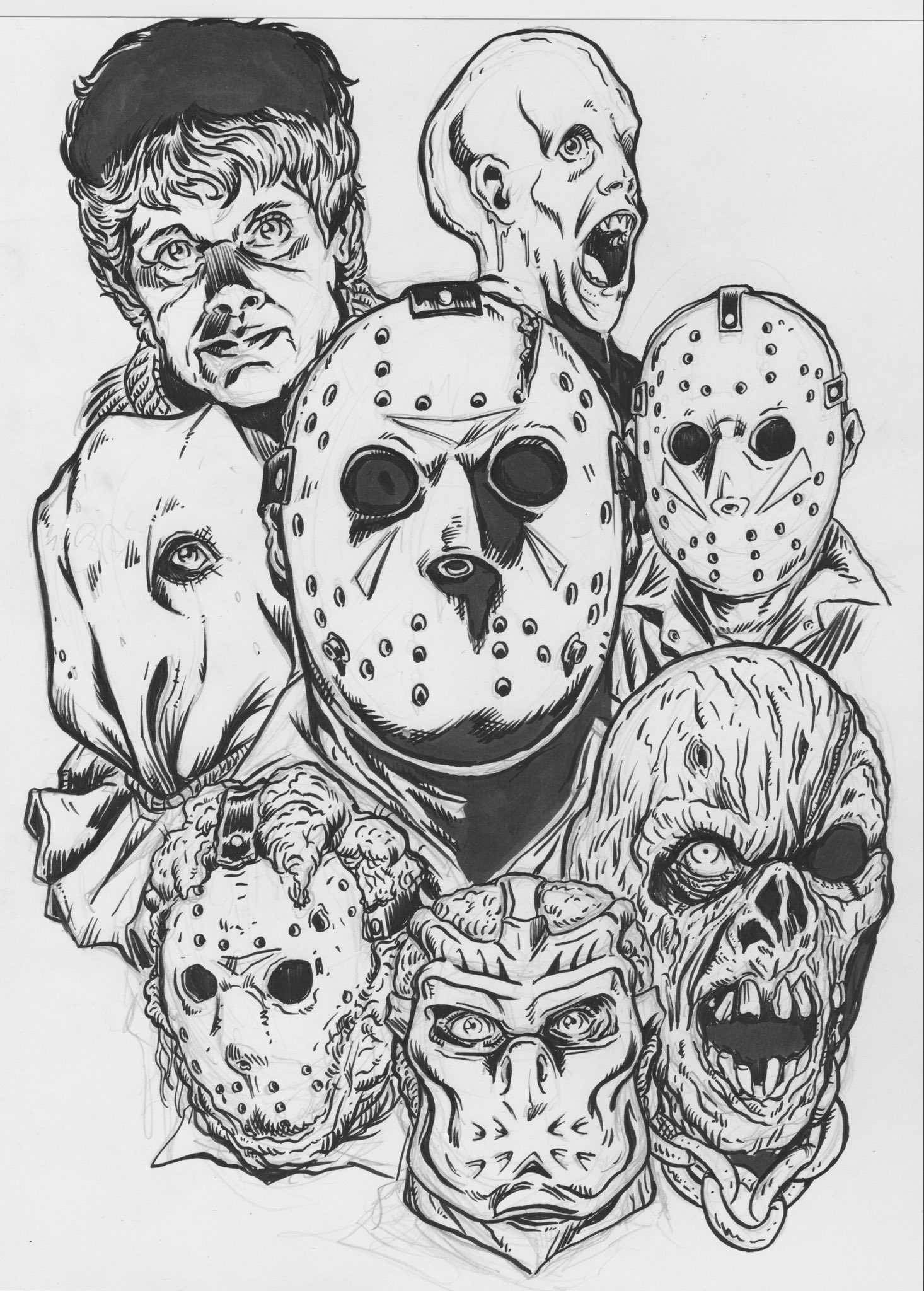Puis calzada ð on x happy friday the th fridaytheth jasonvoorhees pamelavoorhees shorrormovies horror classic f artwork puiscalzadaart httpstconrsafuncm x