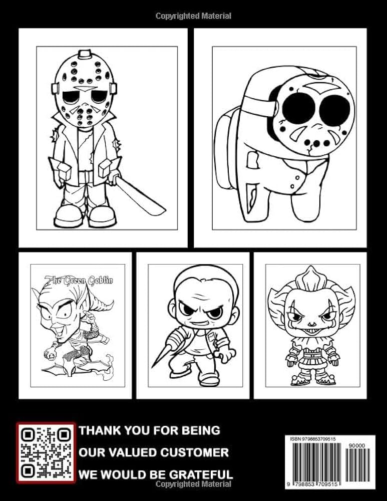 Creepy chibi coloring book spooky coloring pages with kawaii horror characters illustrations for all ages gift idea for boys girls adults houston nathaniel books