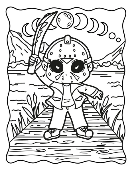 Creepy coloring book coloring book children adults halloween coloring book stock vector by meineillustrations