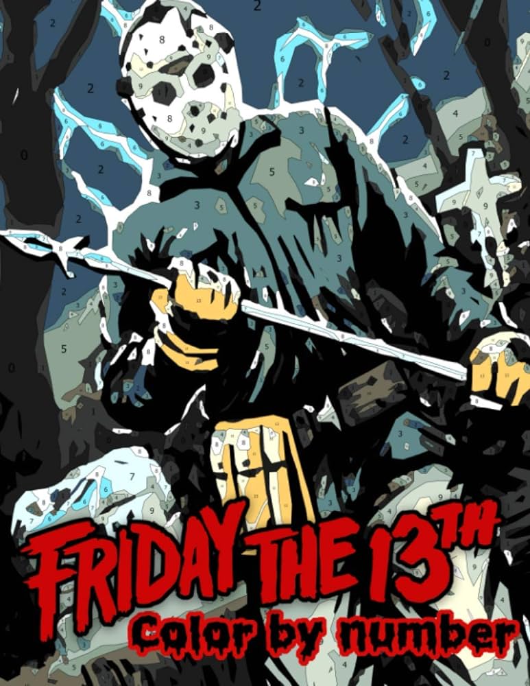 Friday the th color by number friday the th coloring book an adult coloring book for stress