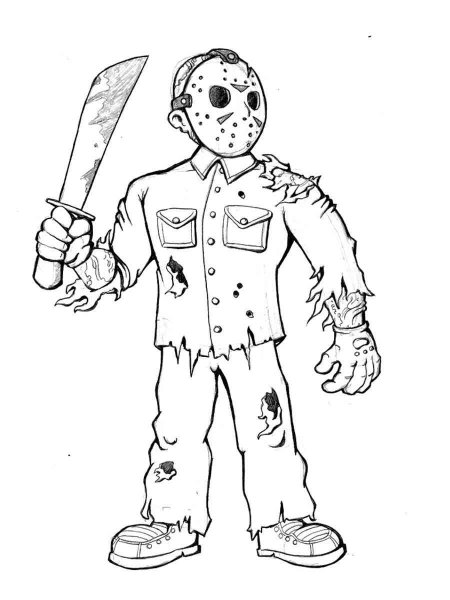 Jason voorhees coloring pages