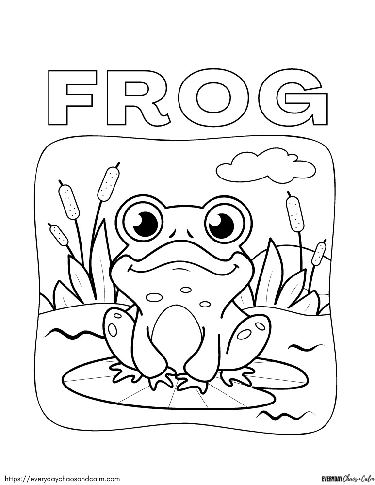 Free frog coloring pages for kids