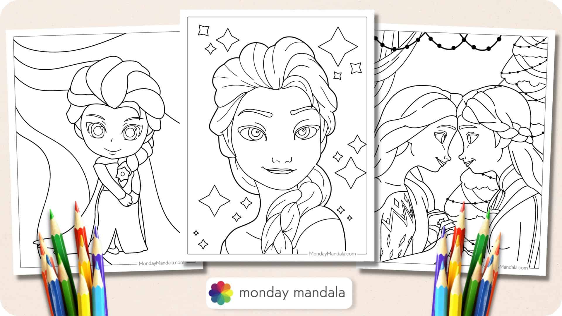 Elsa coloring pages free pdf printables