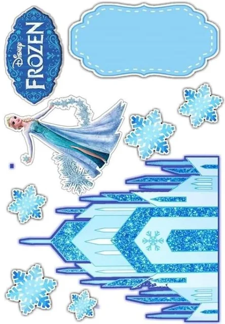 Elsa with ice castle frozen free printable cake toppers