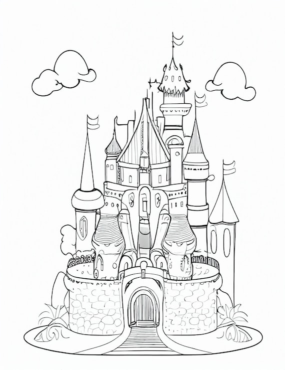 Book princess castle coloring pages princess castle printable for kids and adults digital download not a physical product download now