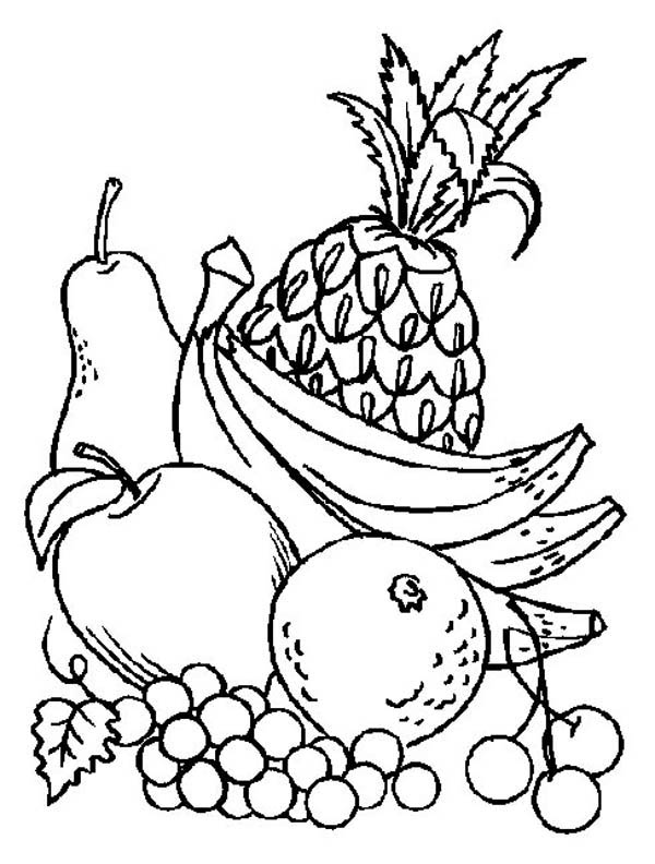 Free printable fruit coloring pages for kids