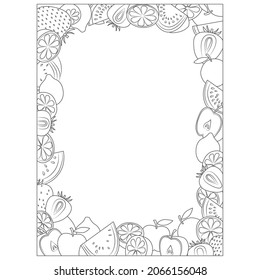 Free printable fruit coloring pages kids stock vector royalty free