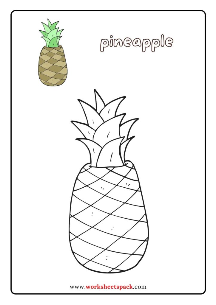 Free summer fruit coloring pages for preschool