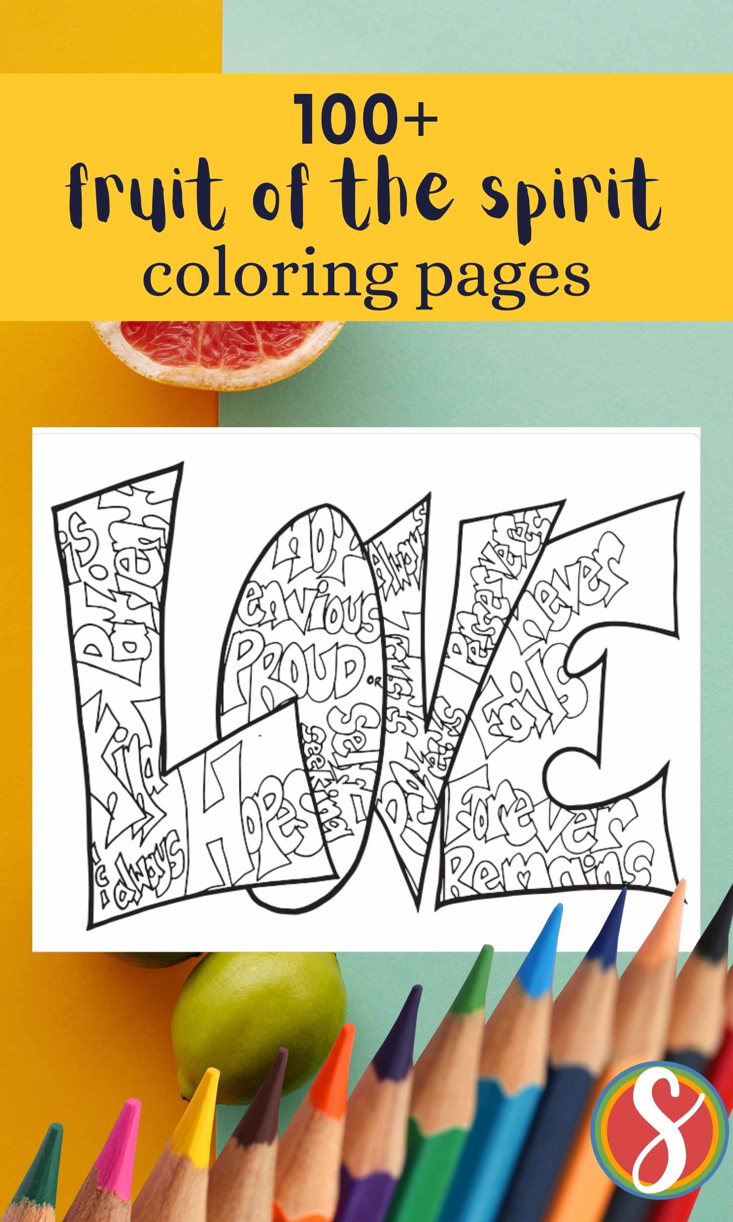 Free fruit of the spirit coloring pages â stevie doodles