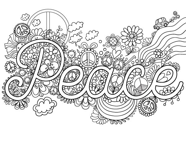 Free printable peace adult coloring page download it in pdf format at httpcoloringgardenâ free coloring pages printable coloring pages adult coloring pages