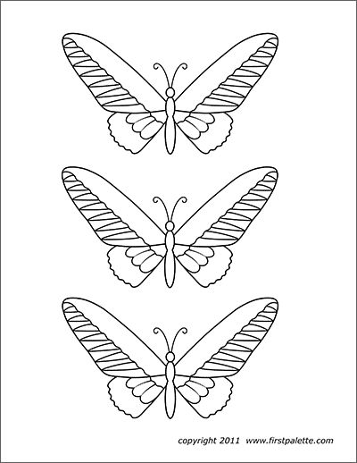 Butterflies free printable templates coloring pages
