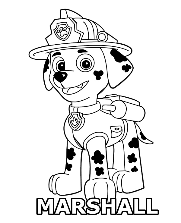 Marshall coloring page paw patrol