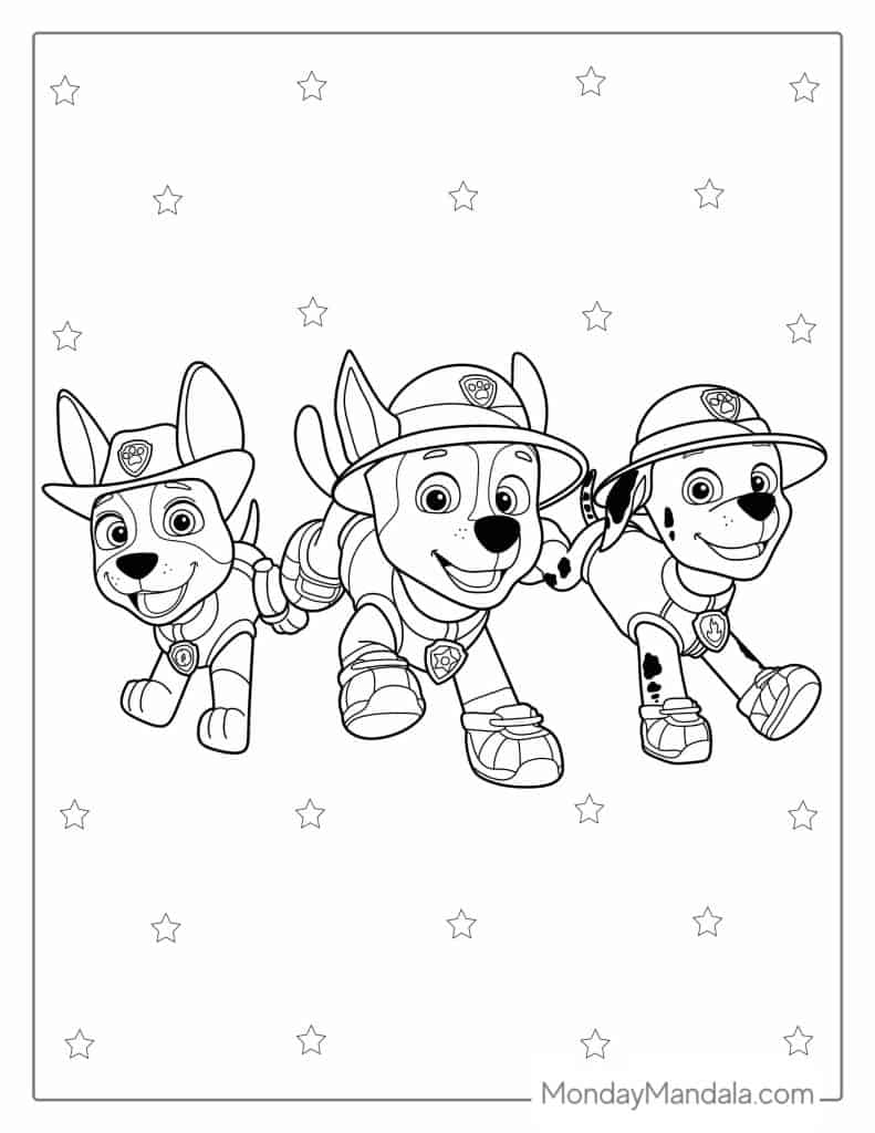 Paw patrol coloring pages free pdf printables