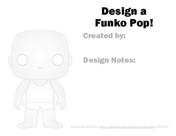 Design a funko pop doll coloring sheet by doodling in the library