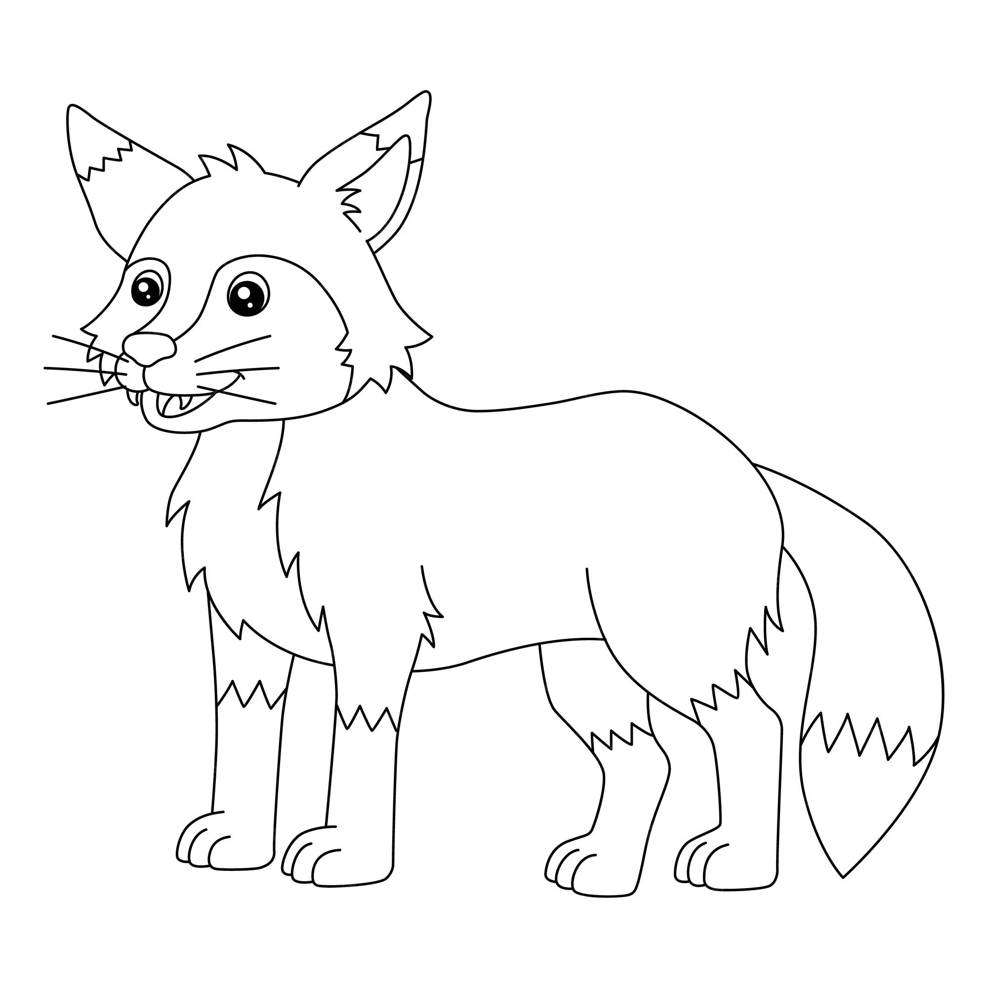 Premium vector a cute and funny coloring page of a fox provides hours of coloring fun for children to color this page is very easy suitable for little kids and toddlers