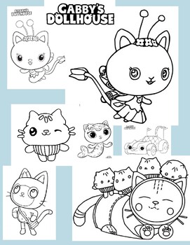 Gabbys dollhouse coloring pages â unique collection printable for kids