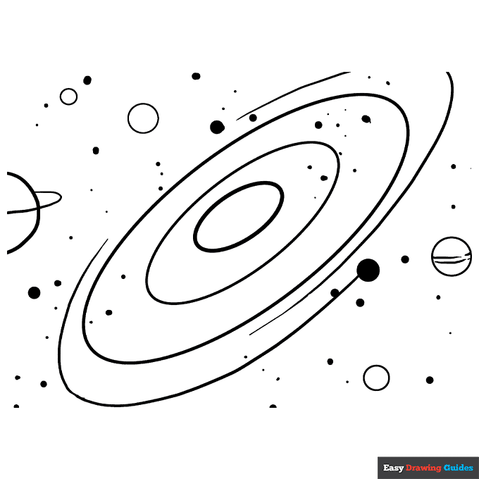 Galaxy coloring page easy drawing guides