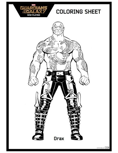 Printable guardians of the galaxy drax coloring sheet